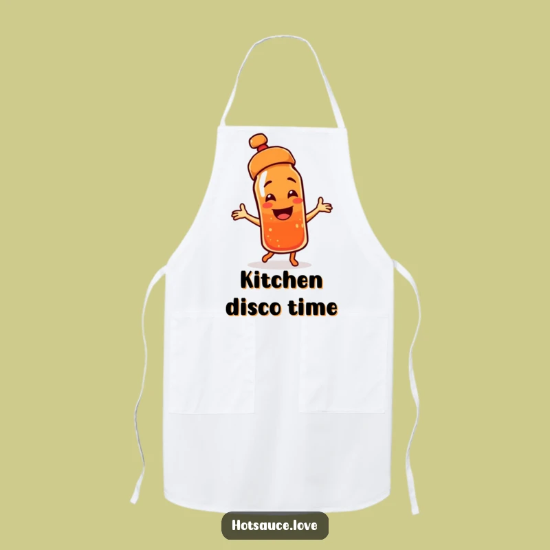 Funny Dancing Hot Sauce Apron: Cap Askew Chef Character, Kitchen Funny Gift