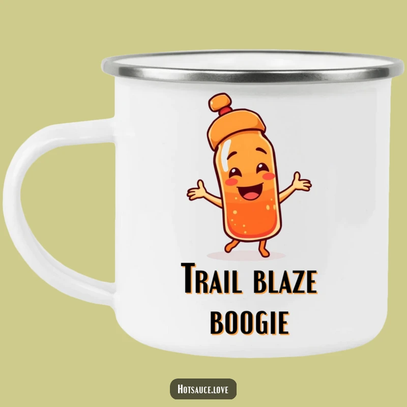 Funny Dancing Hot Sauce Camping Mug: Cap Askew Outdoor Buddy, Adventure Funny Gift