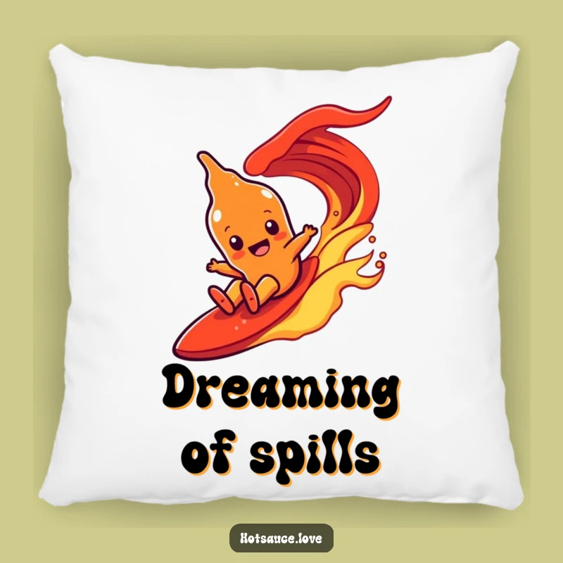 Funny Hot Sauce Wave Pillow: Cozy Sliding Character, Comfy Funny Gift
