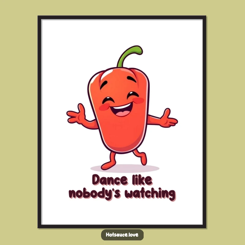 Funny Chili Pepper Dance Poster: Spice Up Your Walls with this Hilarious Spicy Art!