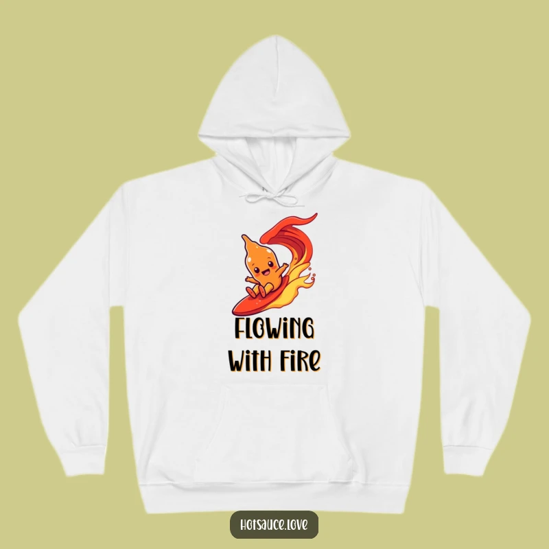 Funny Hot Sauce Wave Hoodie: Cozy Sliding Character, Warm Funny Gift