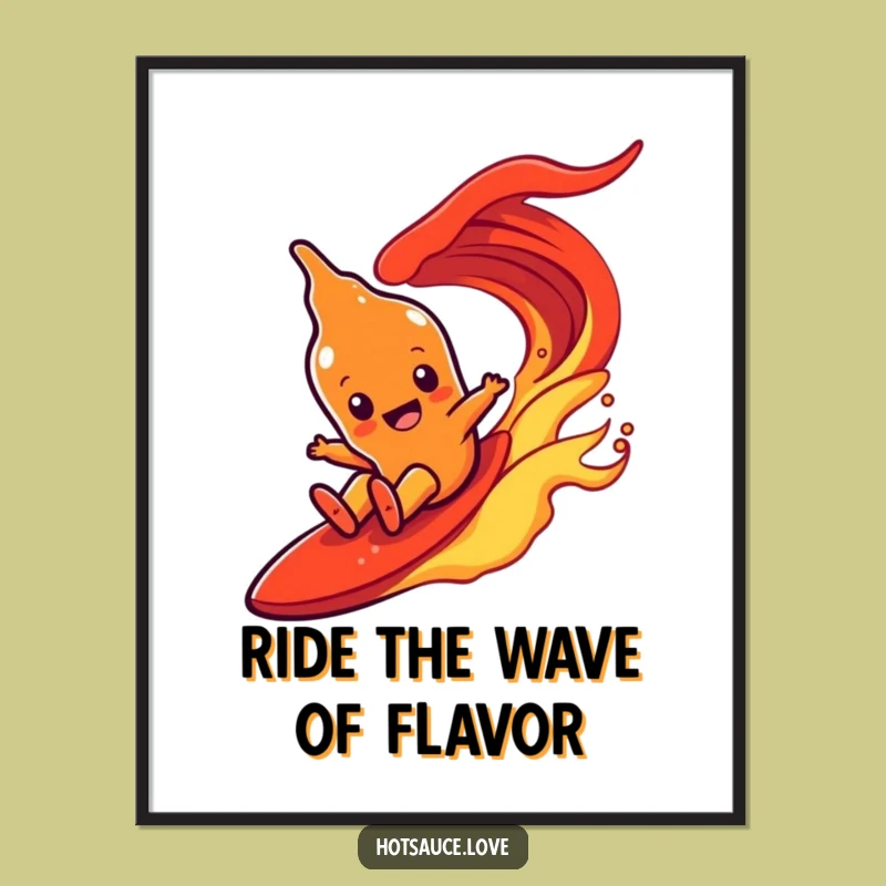 Free Printable Wall Art Hot Sauce Wave - Energetic Fun Home Decor Digital Download