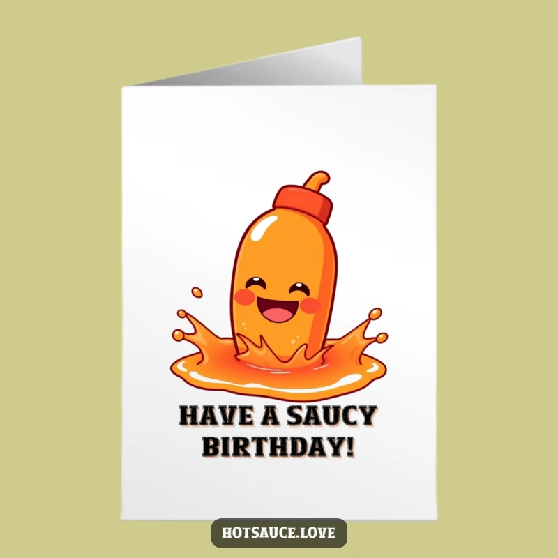 Free Printable Birthday Card Splashing Hot Sauce - Messy Fun Digital Download