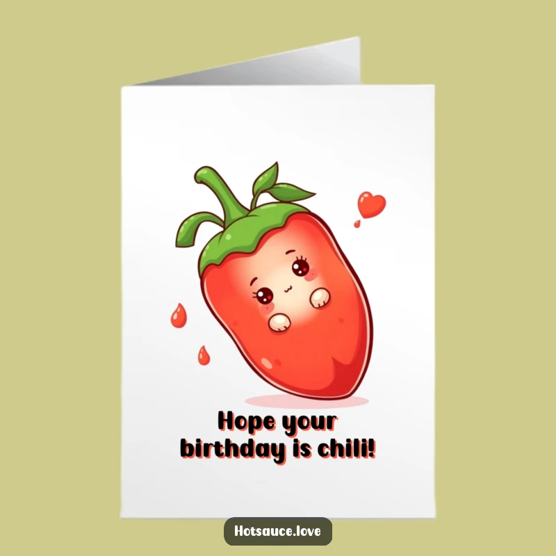 Free Printable Birthday Card Shy Hot Sauce - Peek-a-Boo Funny Digital Download