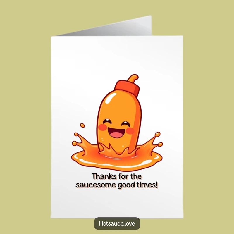 Free Printable Thank You Card Splashing Hot Sauce - Grateful Splash Digital Download