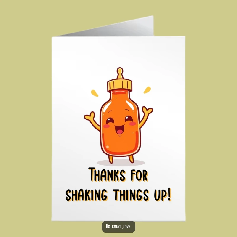 Excited Free Printable Thank You Card: Cayenne Bottle's Shake of Gratitude