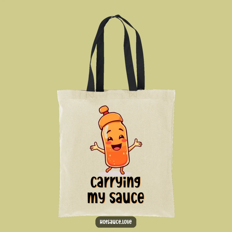 Funny Dancing Hot Sauce Tote Bag: Cap Askew Character, Stylish & Funny Gift